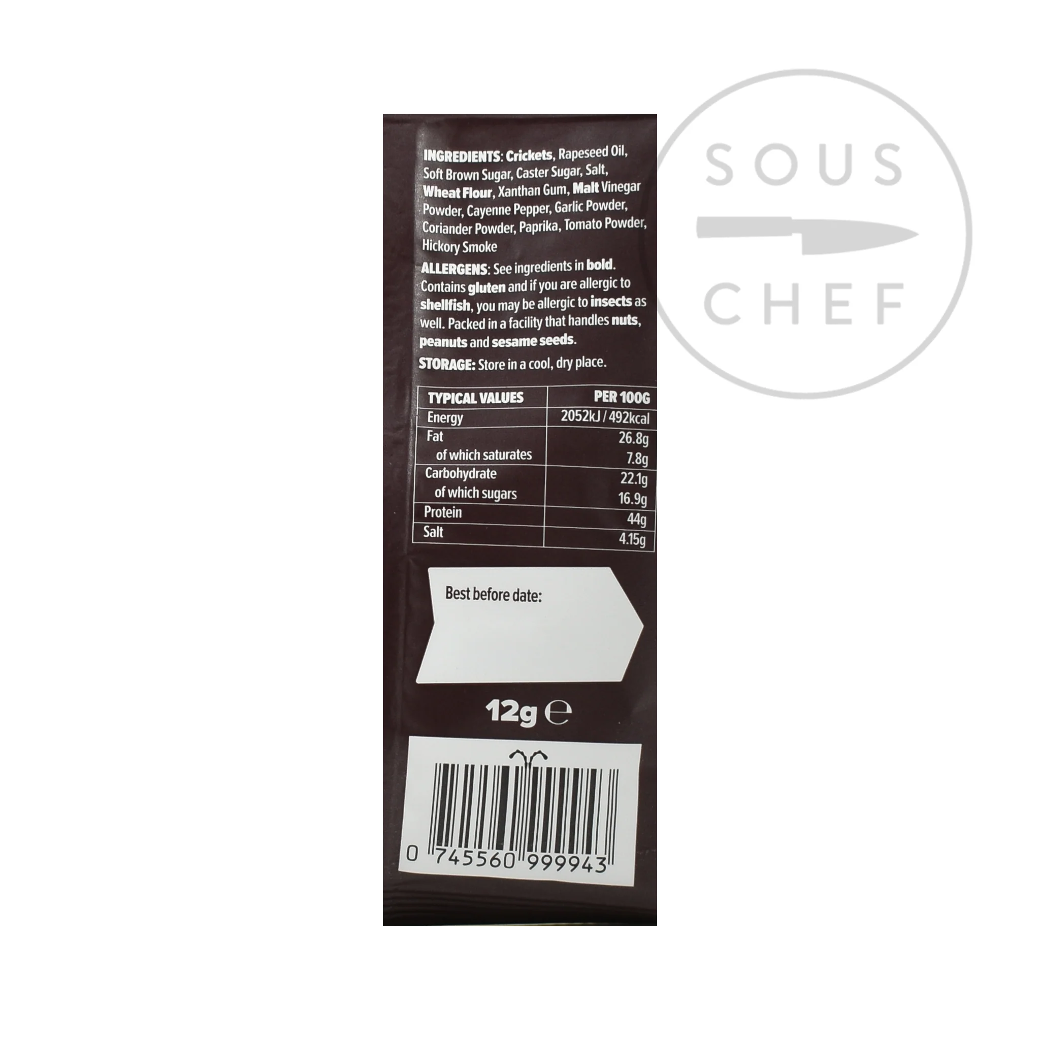 Smoky BBQ Crunchy Roasted Crickets, 12g - Image 2