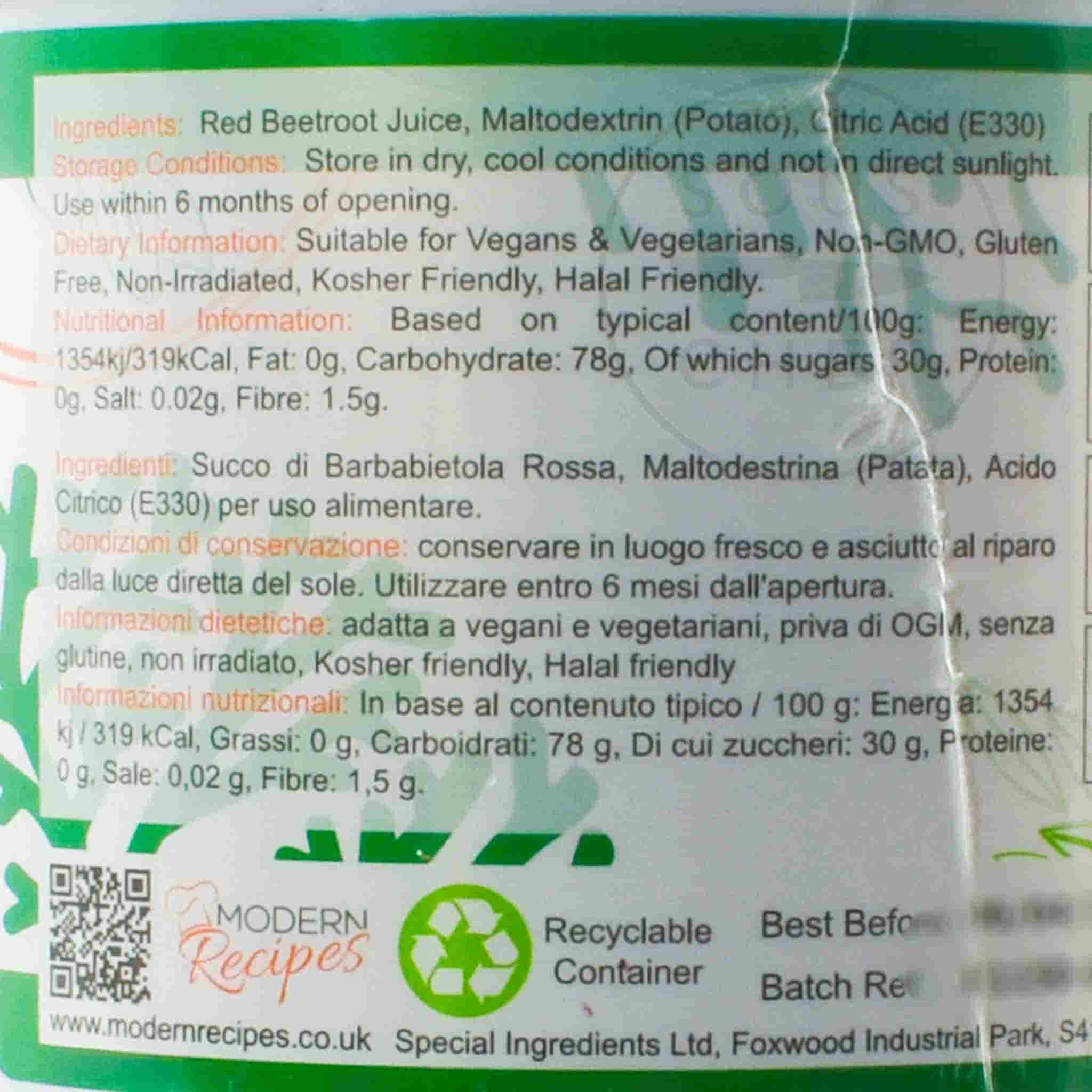 Special Ingredients Beetroot Powder, 250g - Image 2