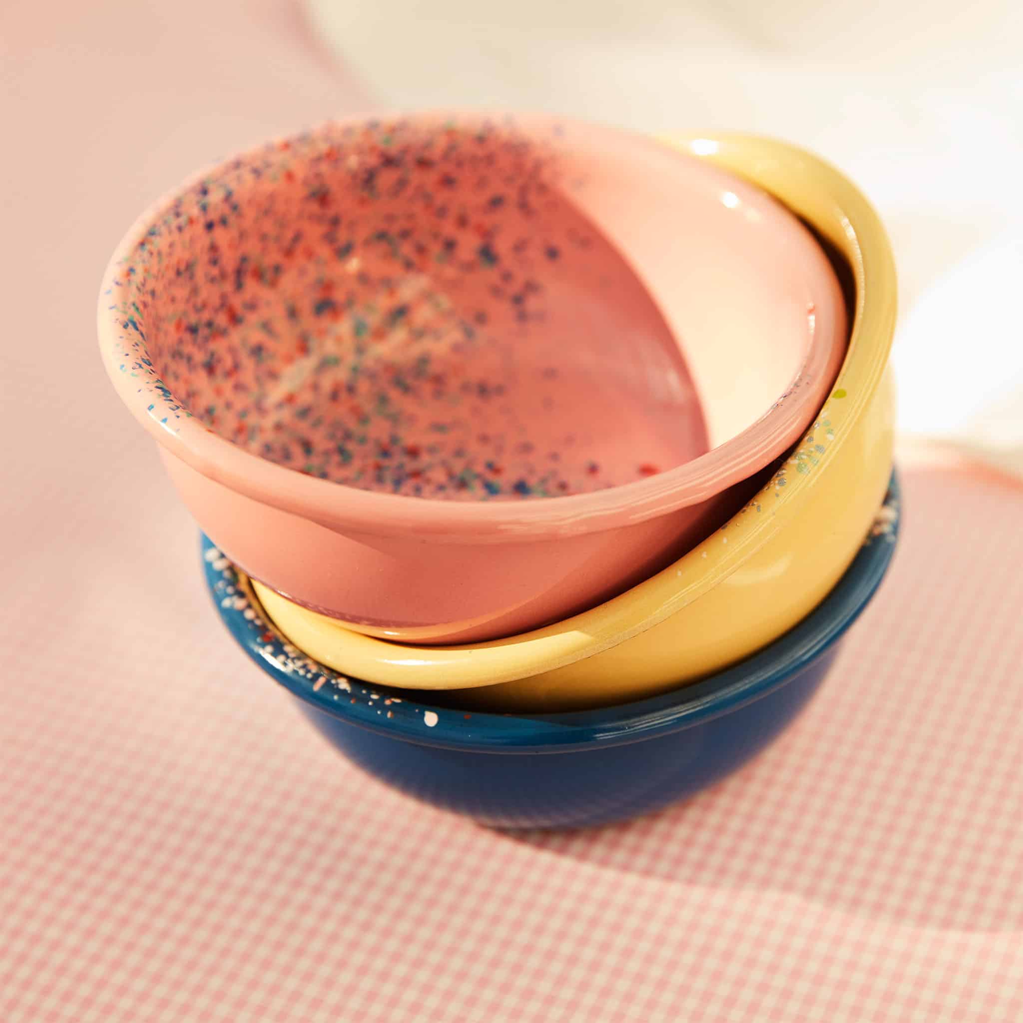 Splatter Fest Enamel Bowl, Pink - Image 4