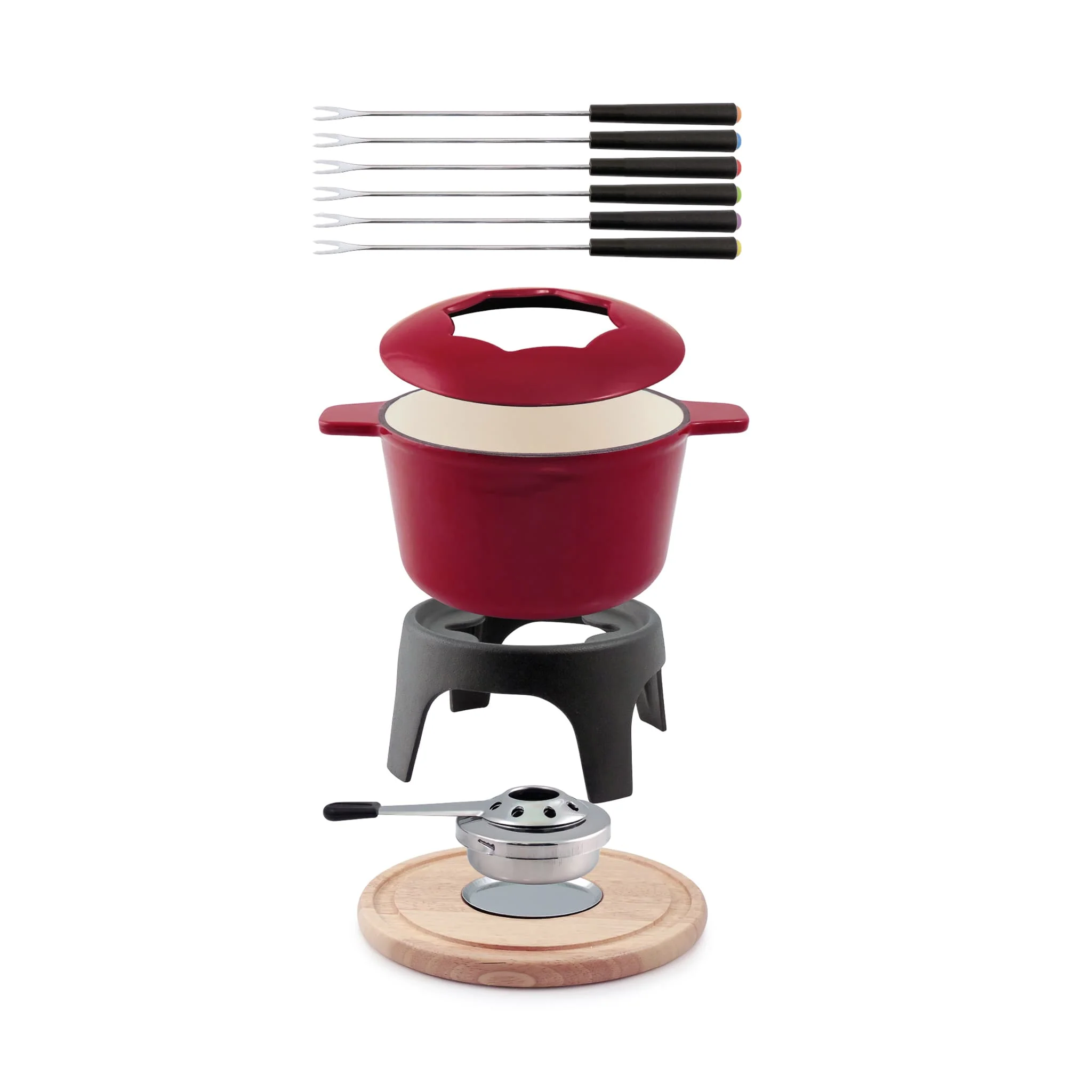 Swissmar Sierra Red Cast Iron Fondue Set, 17cm - Image 2