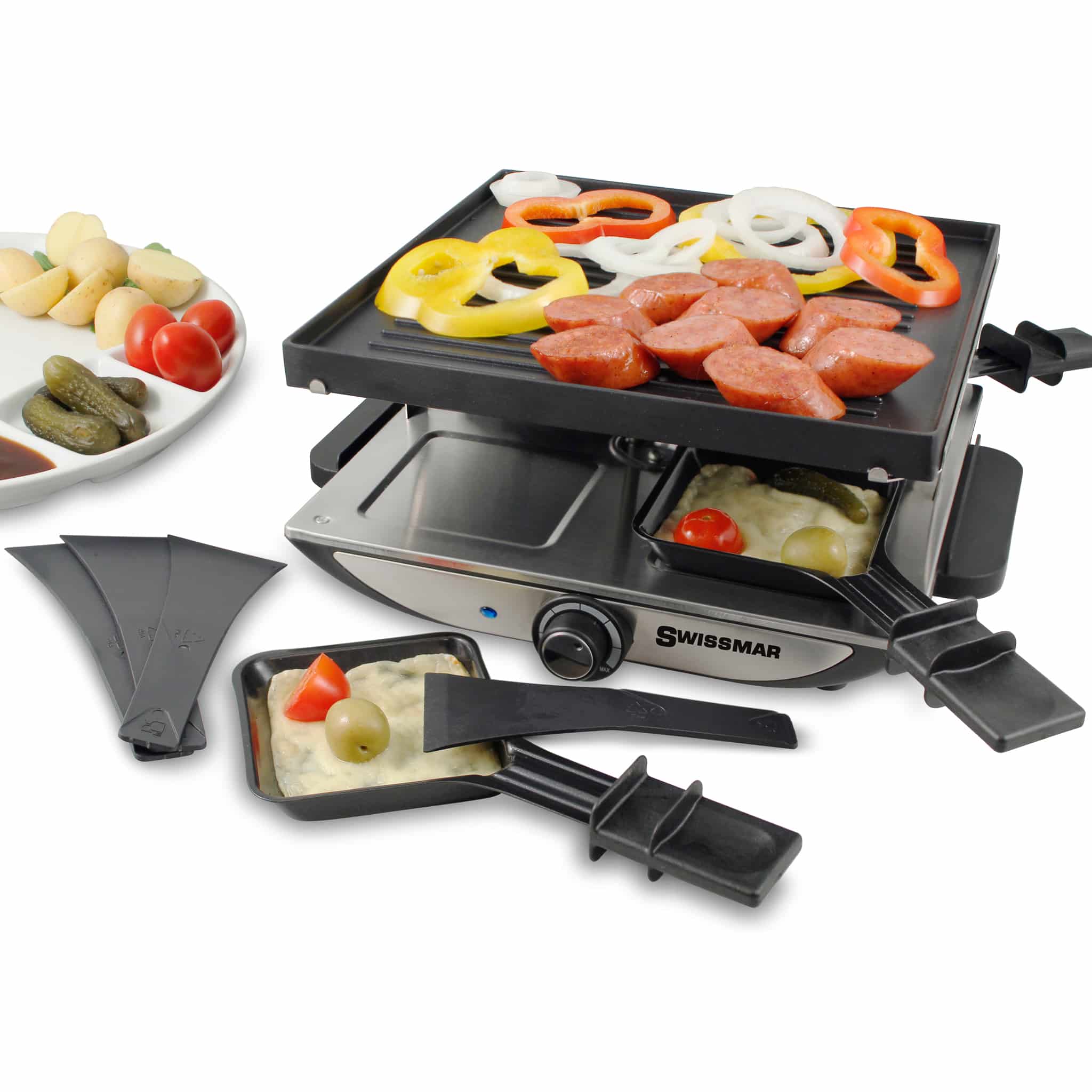 Swissmar Silver Geneva 4 Person Non-Stick Raclette Party Grill - Image 2