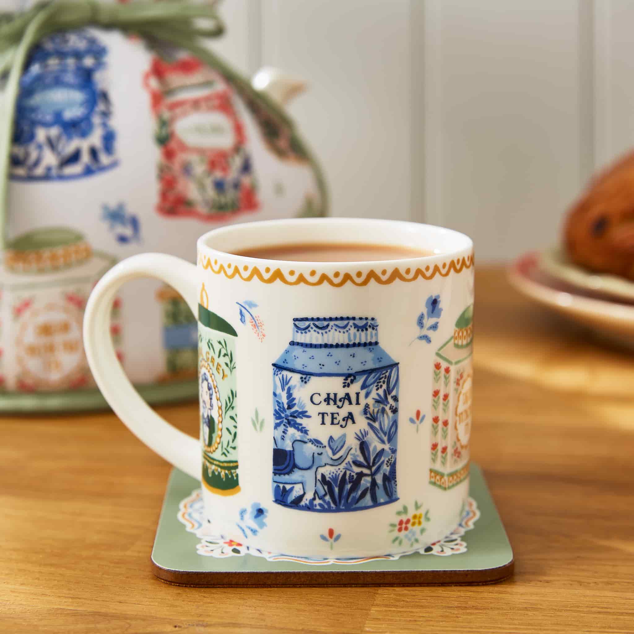 Tea Tins New Bone China Mug, 340ml - Image 2