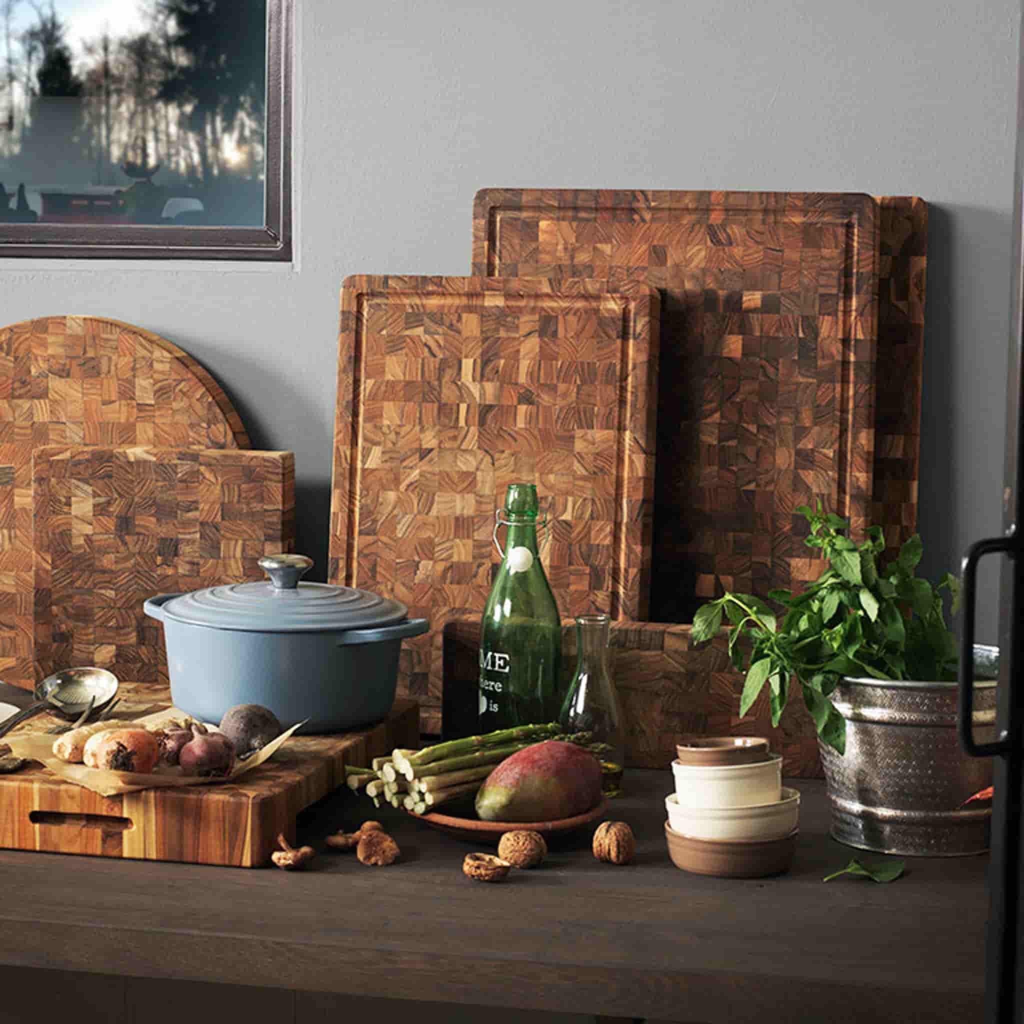 Teakhaus End Grain Butcher Block Rectangular Cutting Board, Medium - Image 4