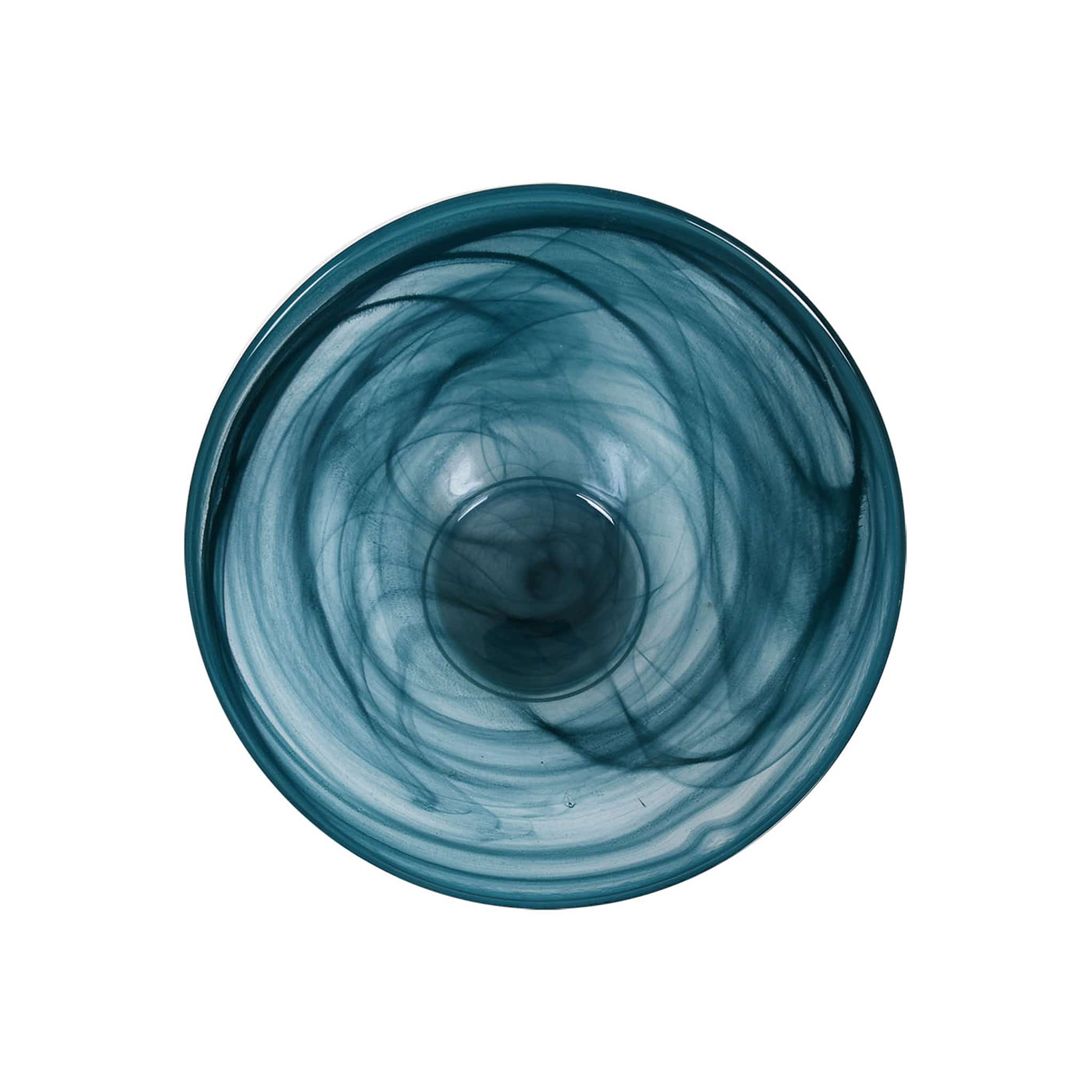 Teal Marble Glass Serving Bowl, 25cm - Image 2