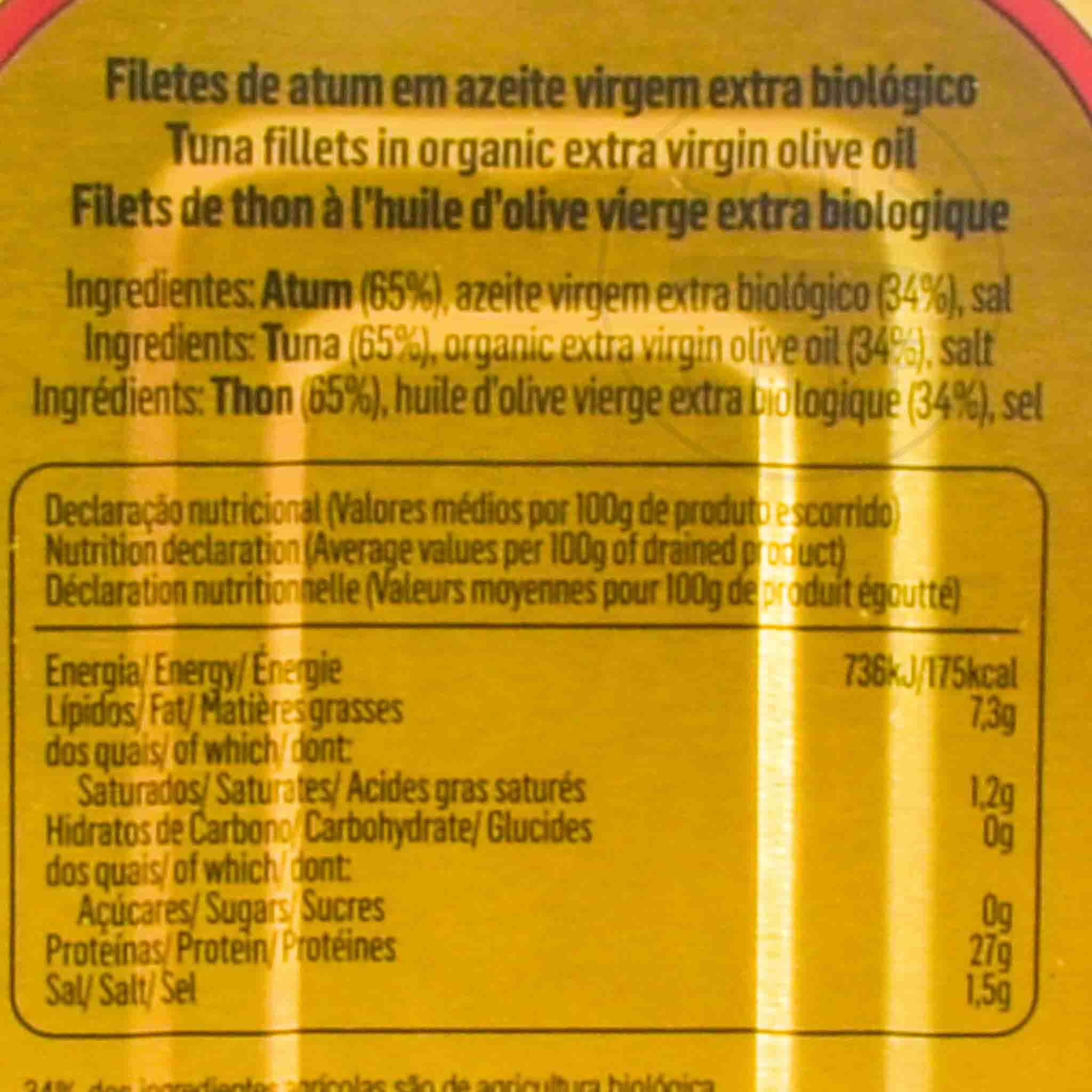 Tenorio Natural Tuna Fillet in Organic Olive Oil, 120g - Image 2