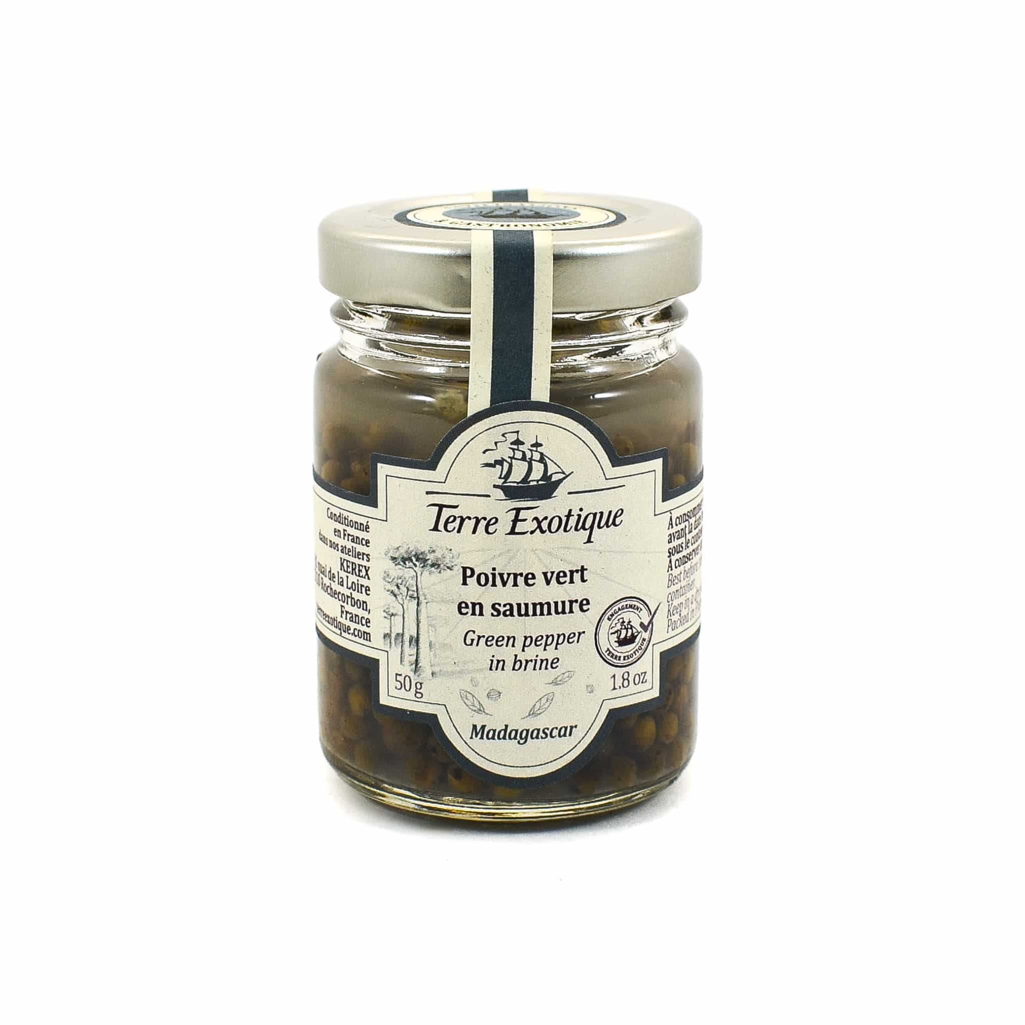 Terre Exotique Drained Green Pepper in Brine, 50g