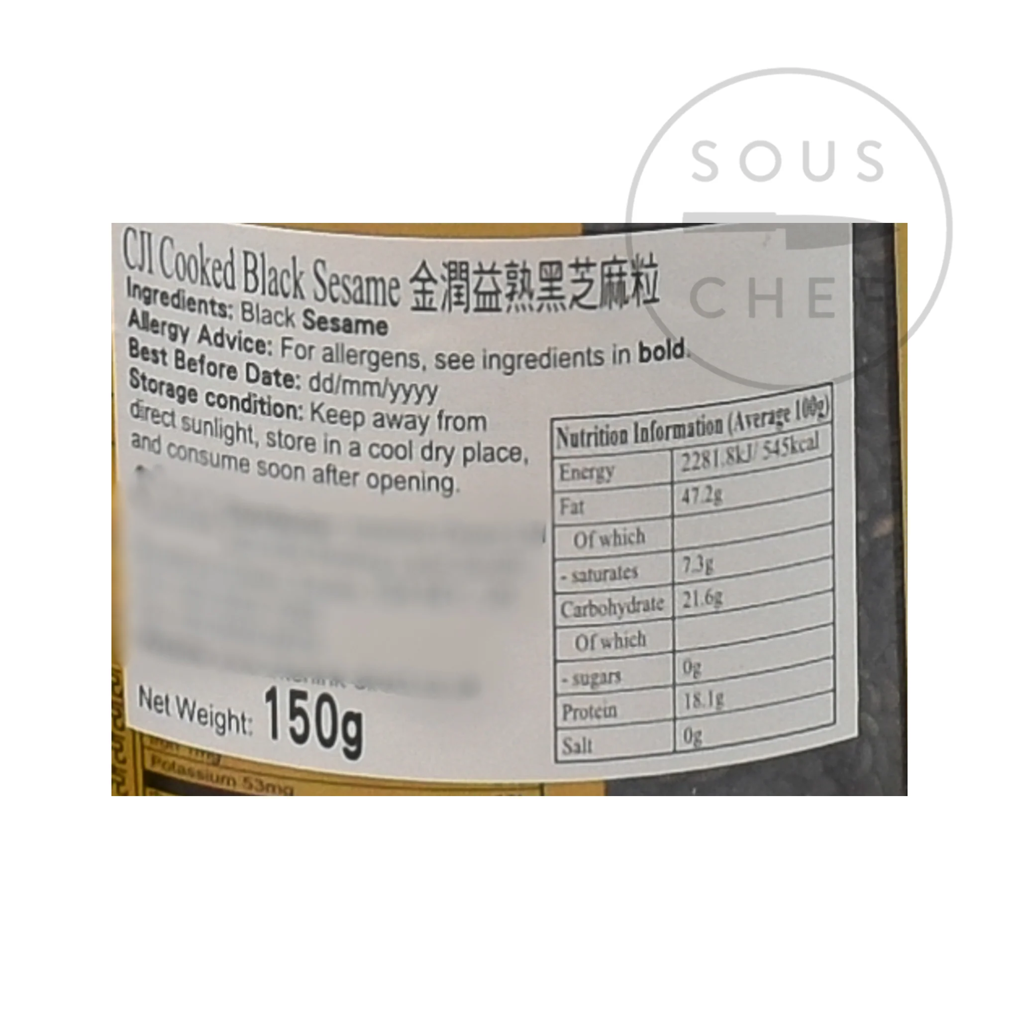 Toasted Black Sesame Seeds, 150g - Image 3