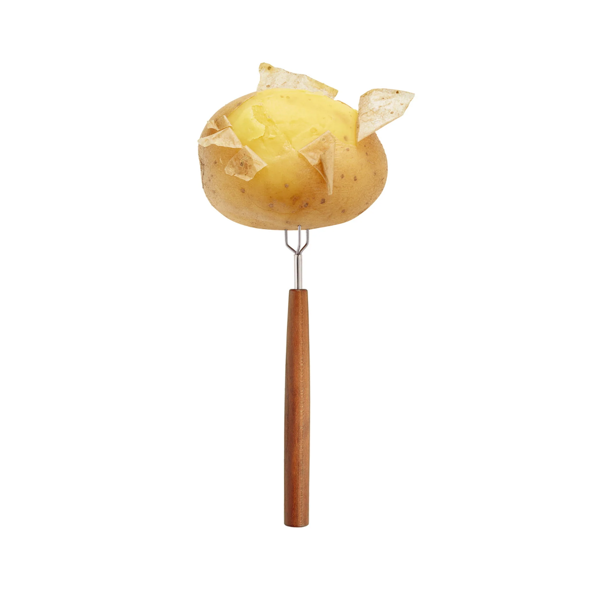 Triangle Set of 2 Potato Forks with Plum Wood Handle - Image 2