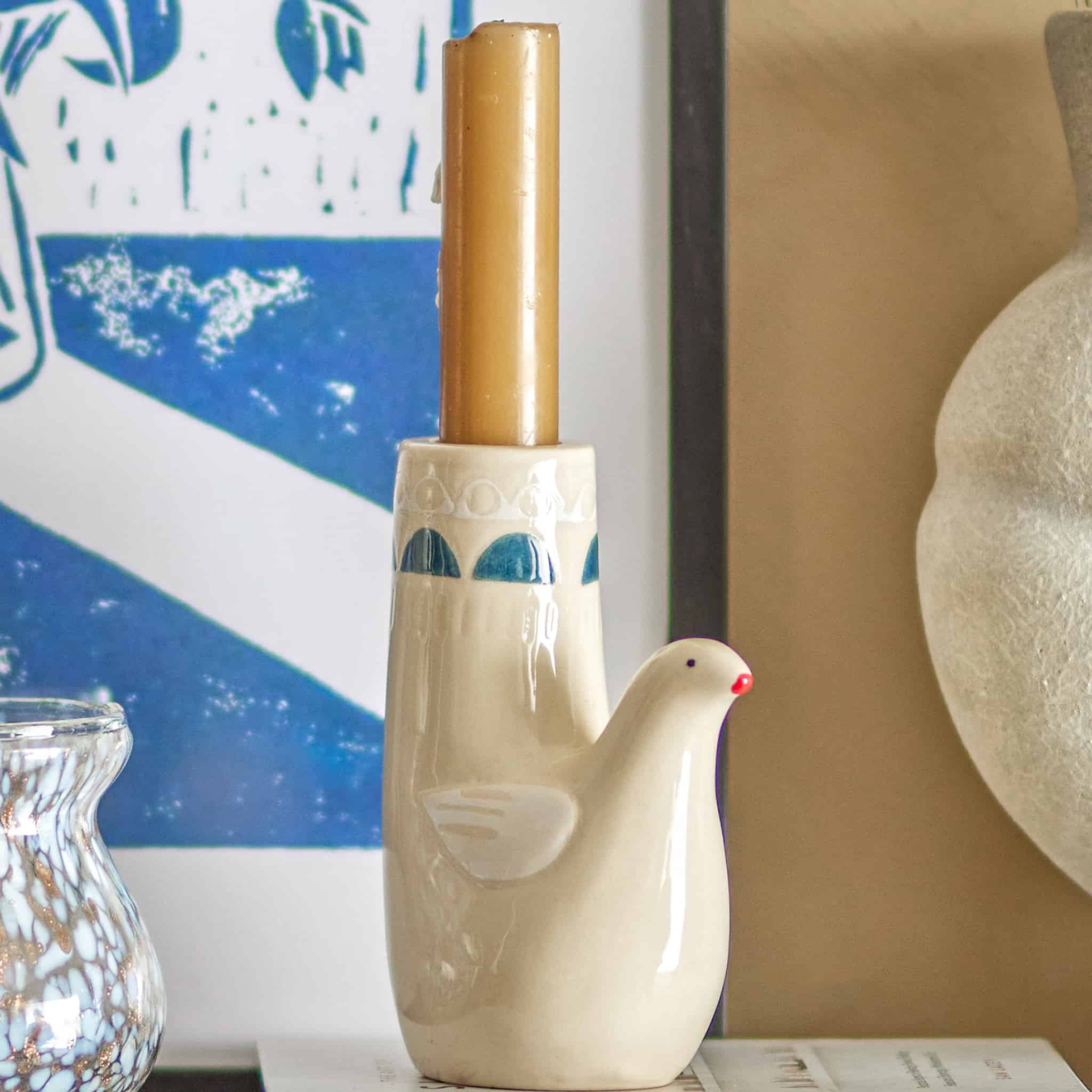 Trudy White Bird Candle Holder - Image 3