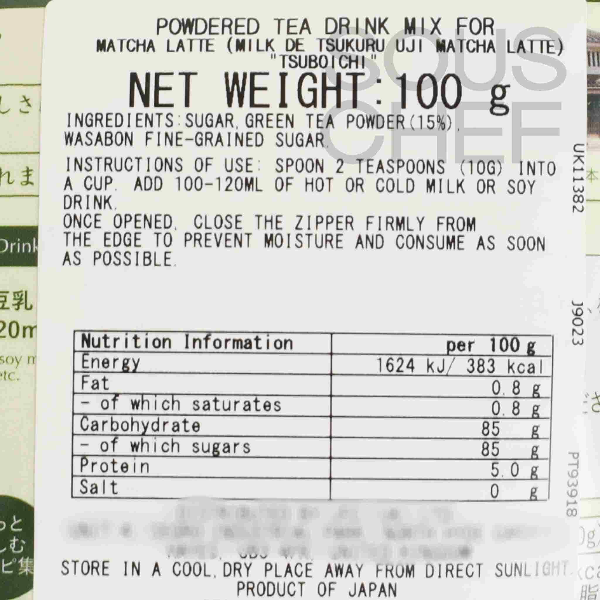 Tsuboichi Matcha Latte Drink Mix, 100g - Image 2