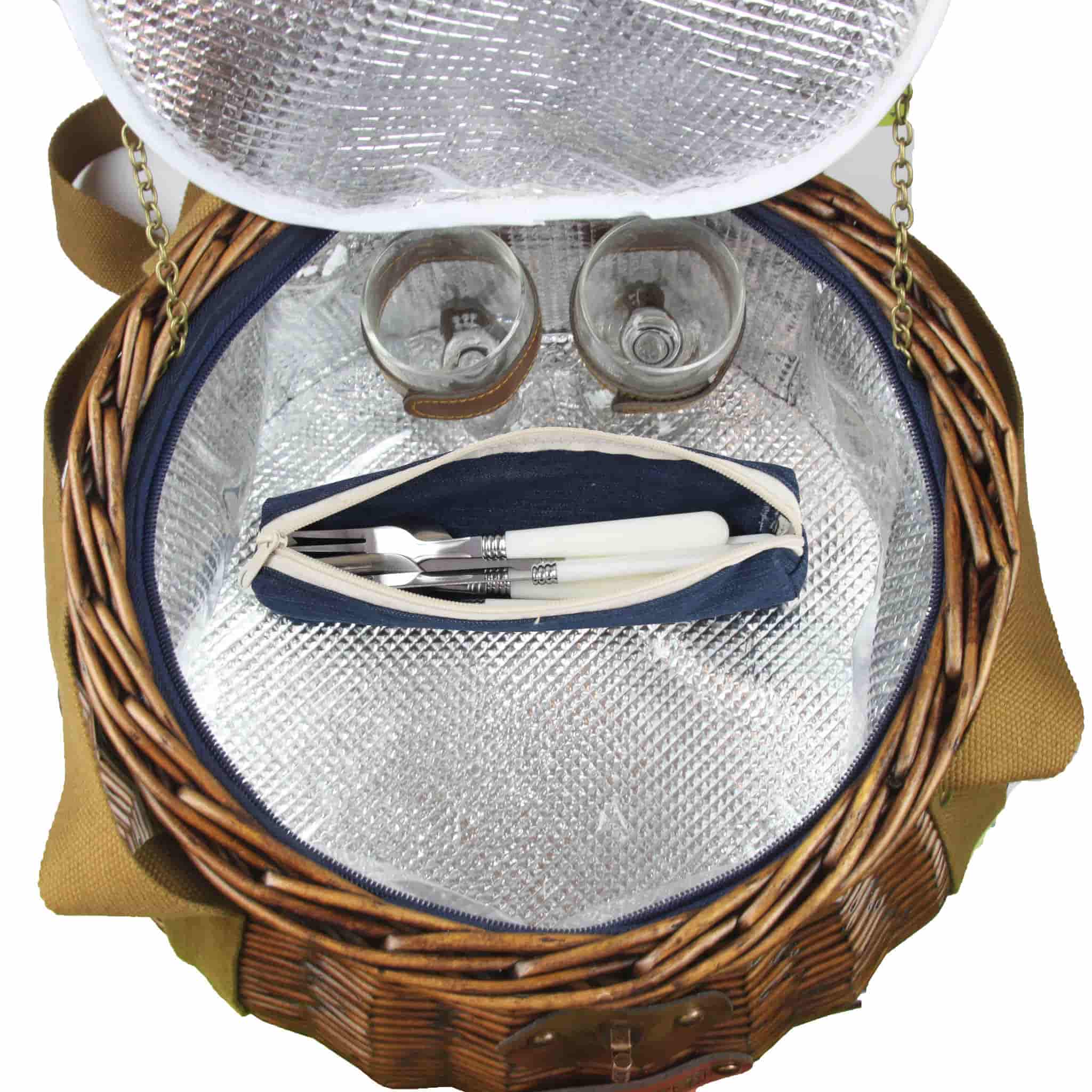 Tuileries Navy Picnic Basket, 2 Person - Image 3