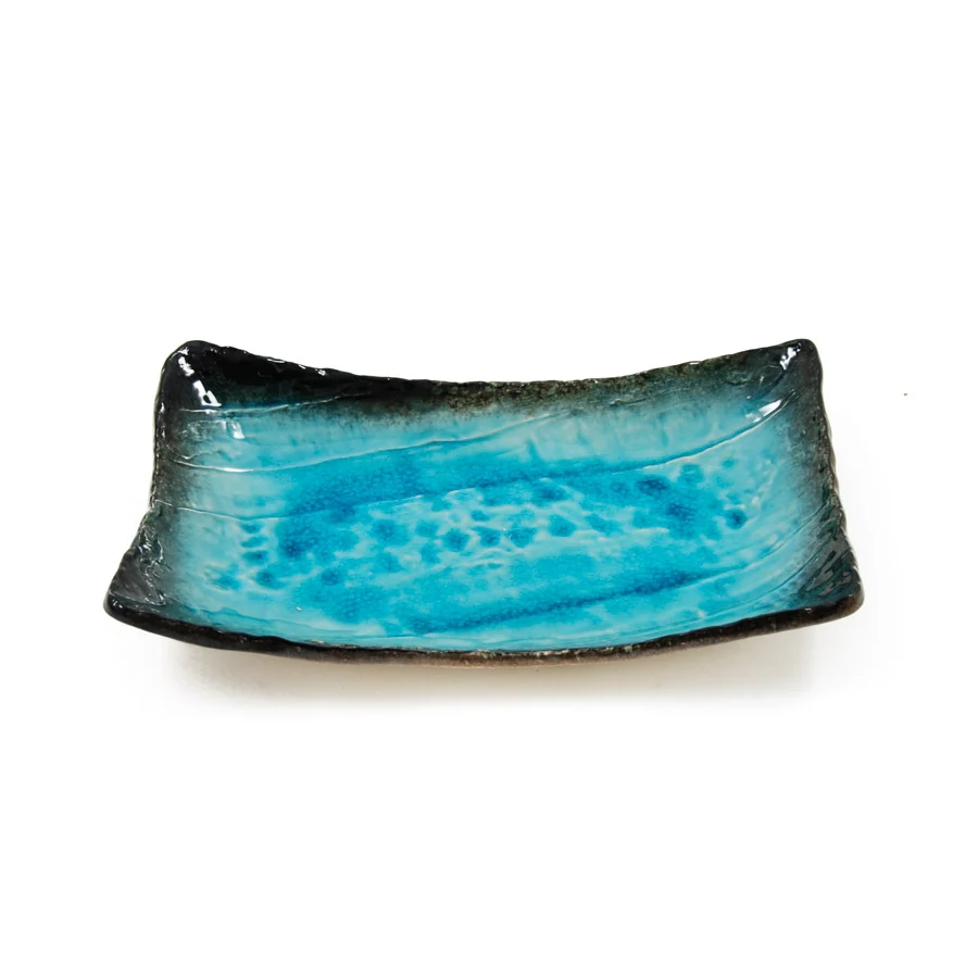 Turquoise Crackle Glaze Platter - Image 2