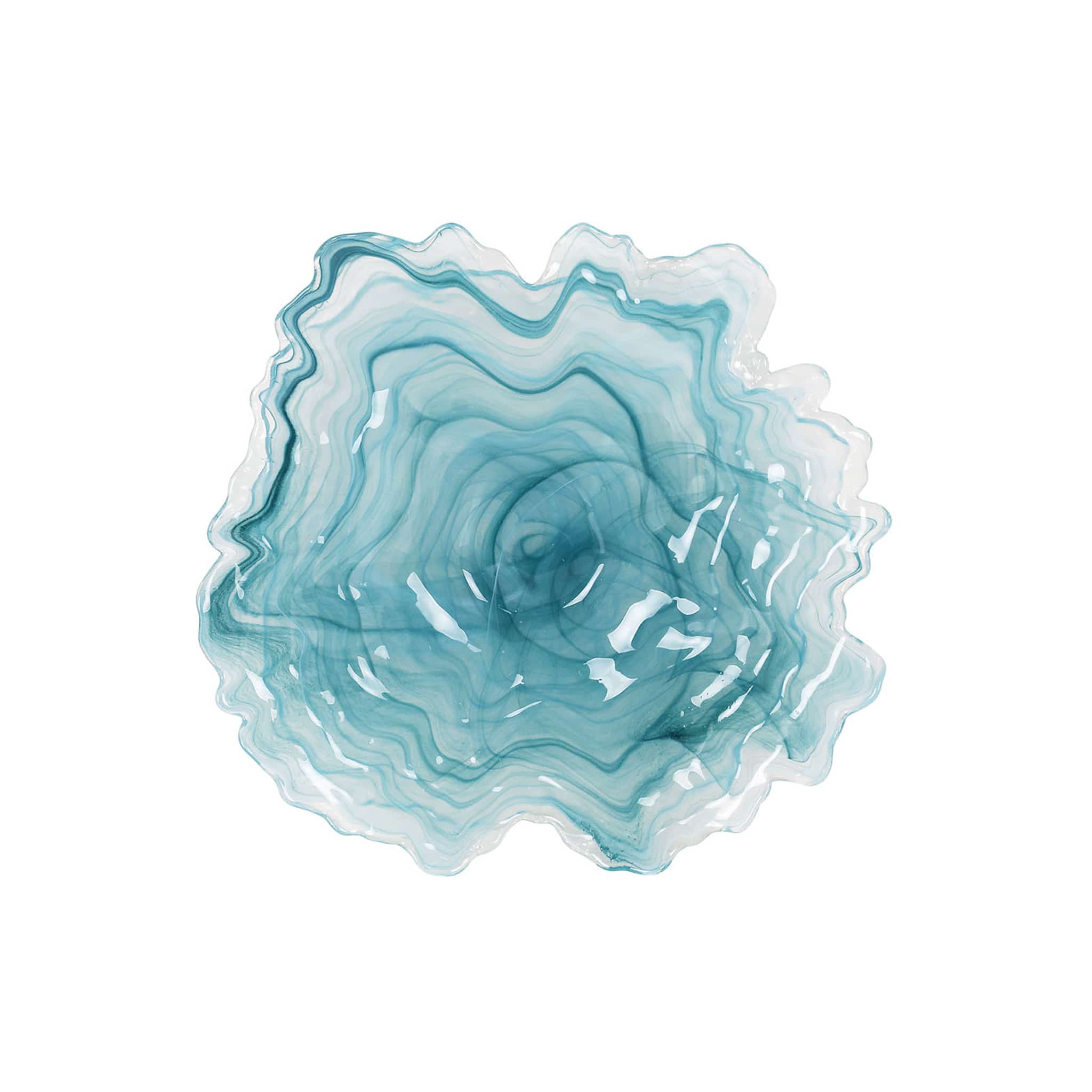 Turquoise Marble Glass Serving Tray, 39cm - Image 2