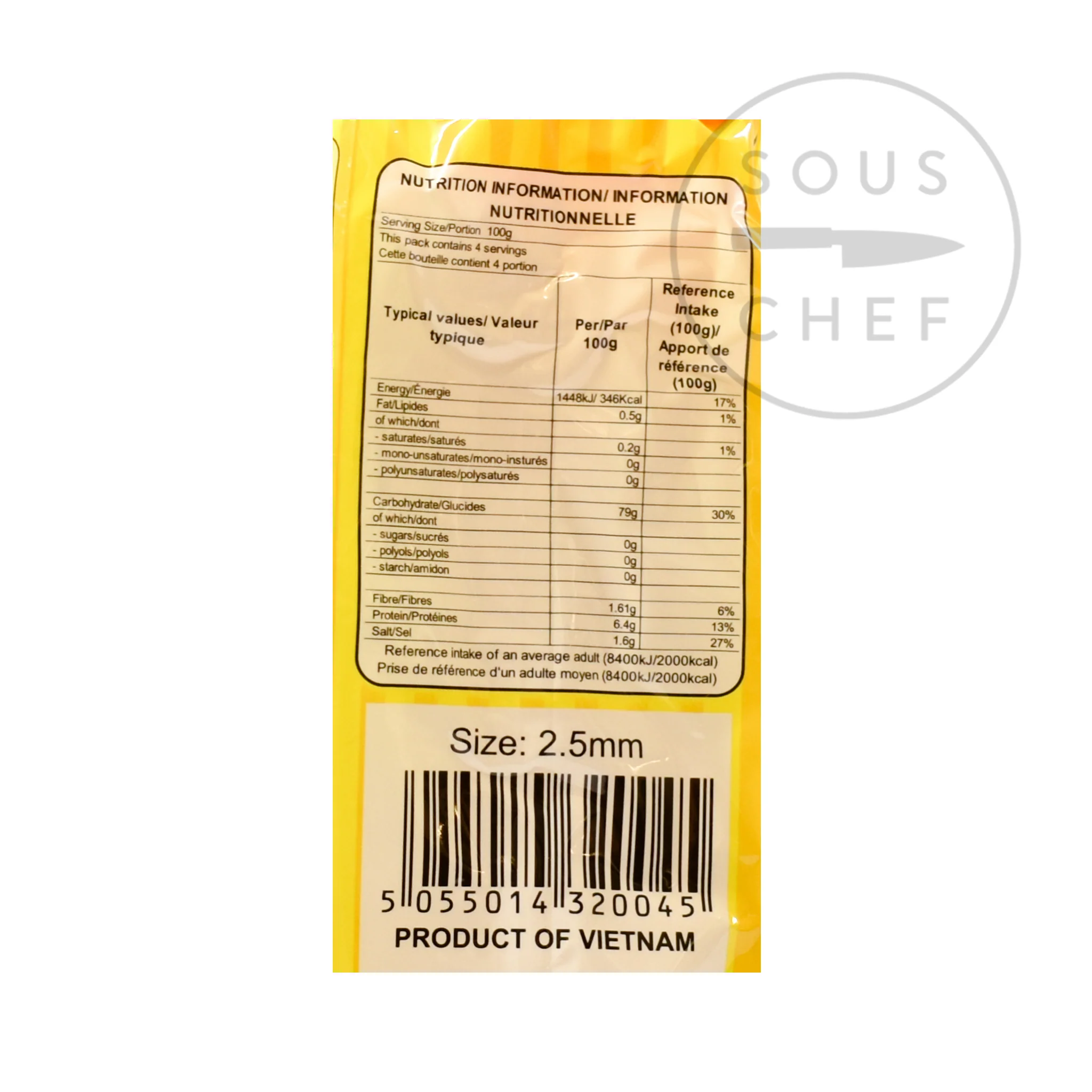 Vietnamese Rice Pho Noodles Banh Pho, 2.5mm, 400g - Image 2