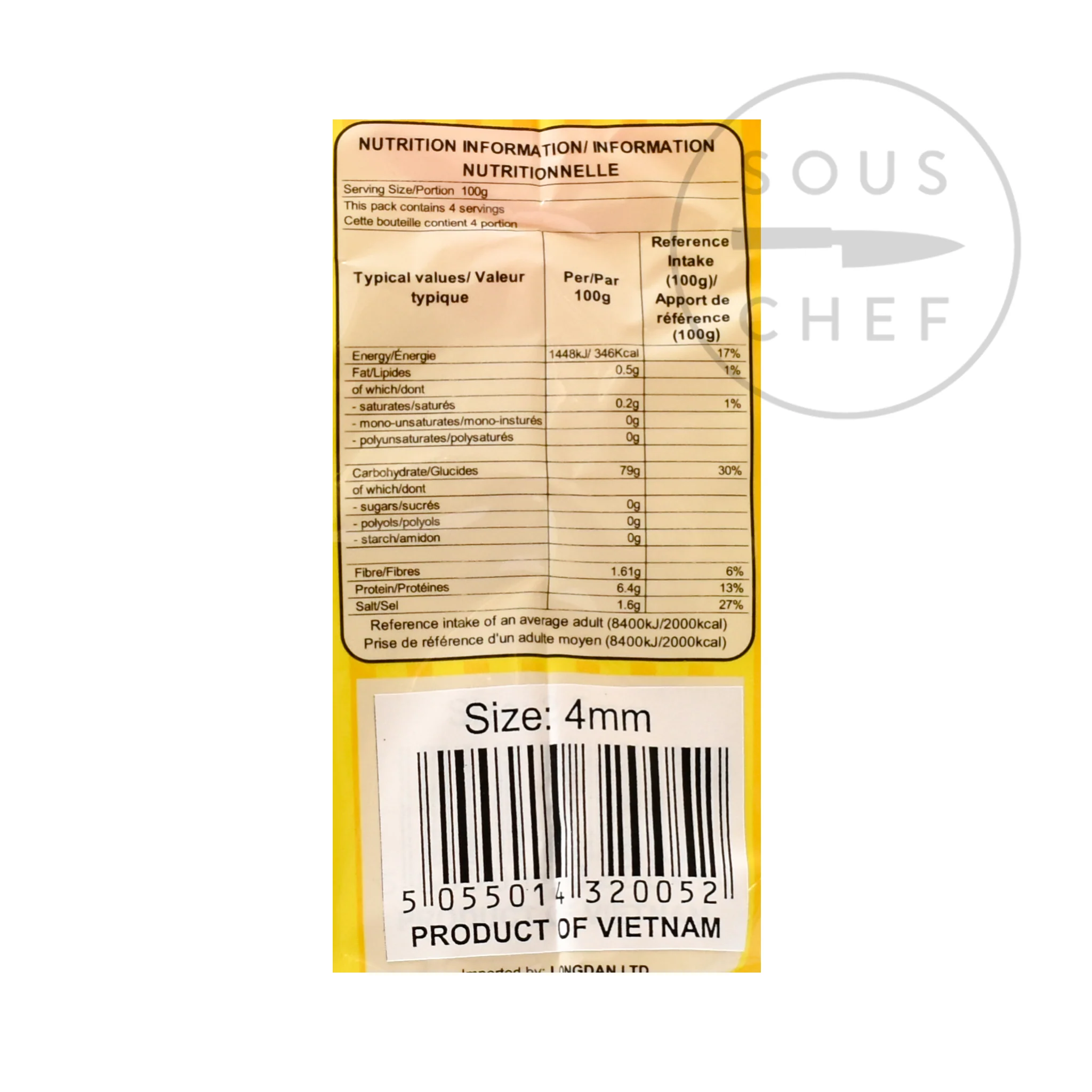 Vietnamese Rice Pho Noodles Bahn Pho, 4mm, 400g - Image 2