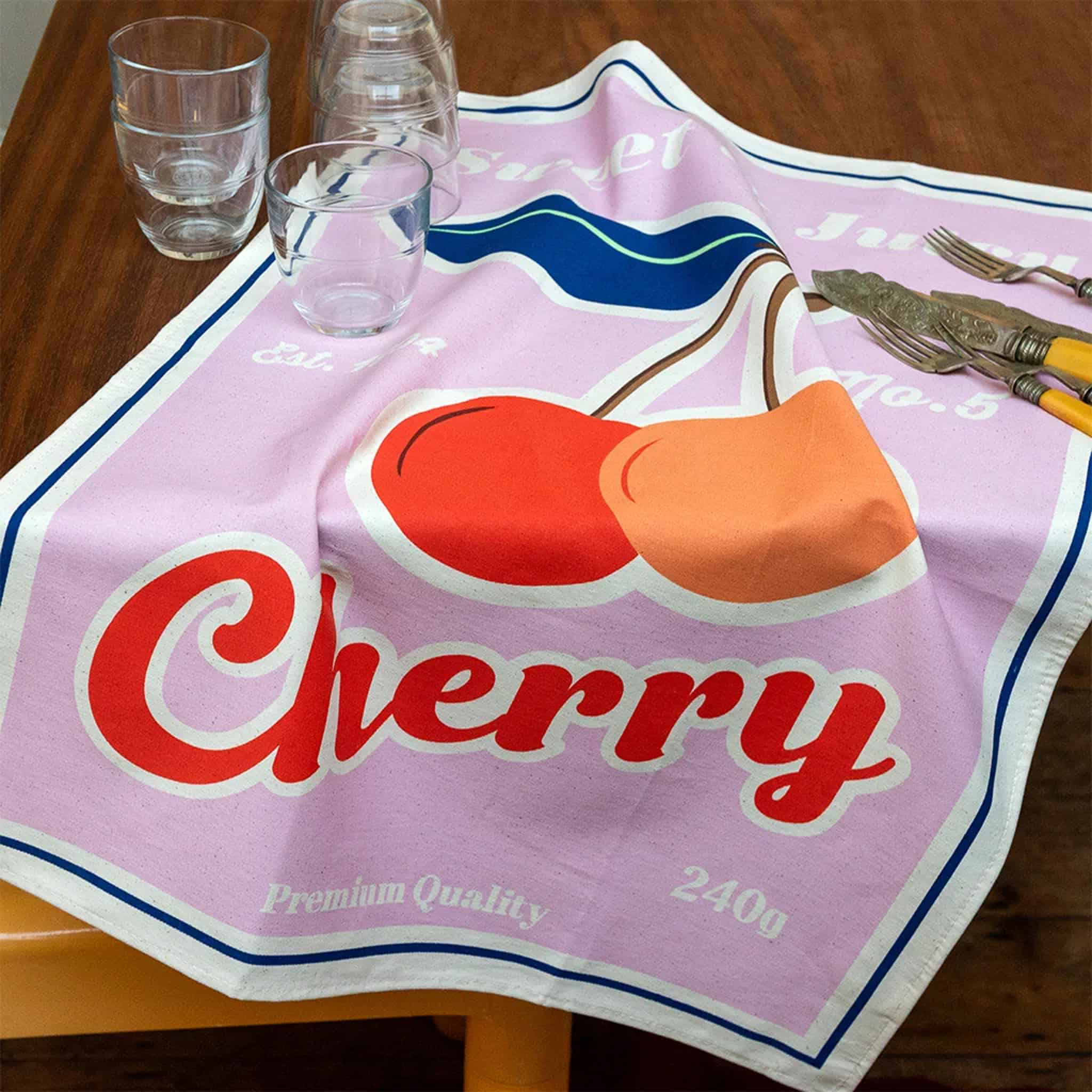 Vintage Inspired Cherry Tea Towel - Image 2