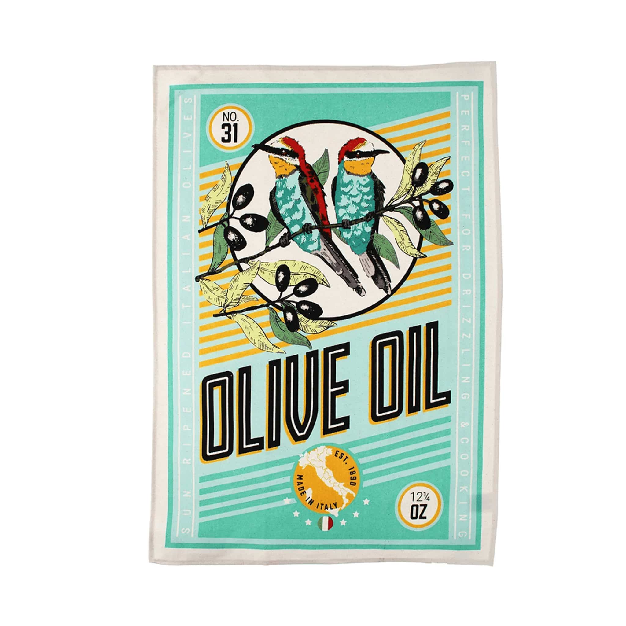 Vintage Inspired Olive Oil Tea Towel