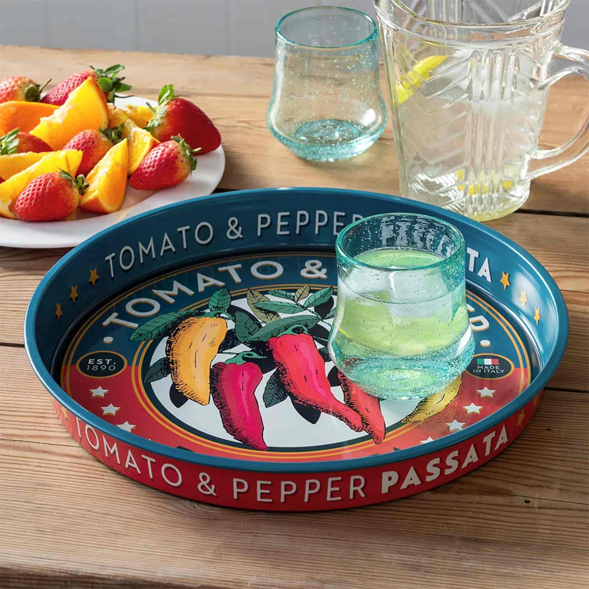Vintage Inspired Passata Metal Serving Tray, 31cm - Image 2