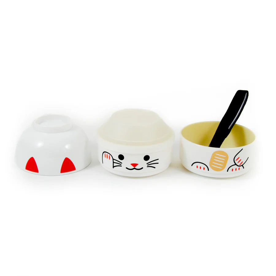 White Manekineko Bento Box, 640ml - Image 2