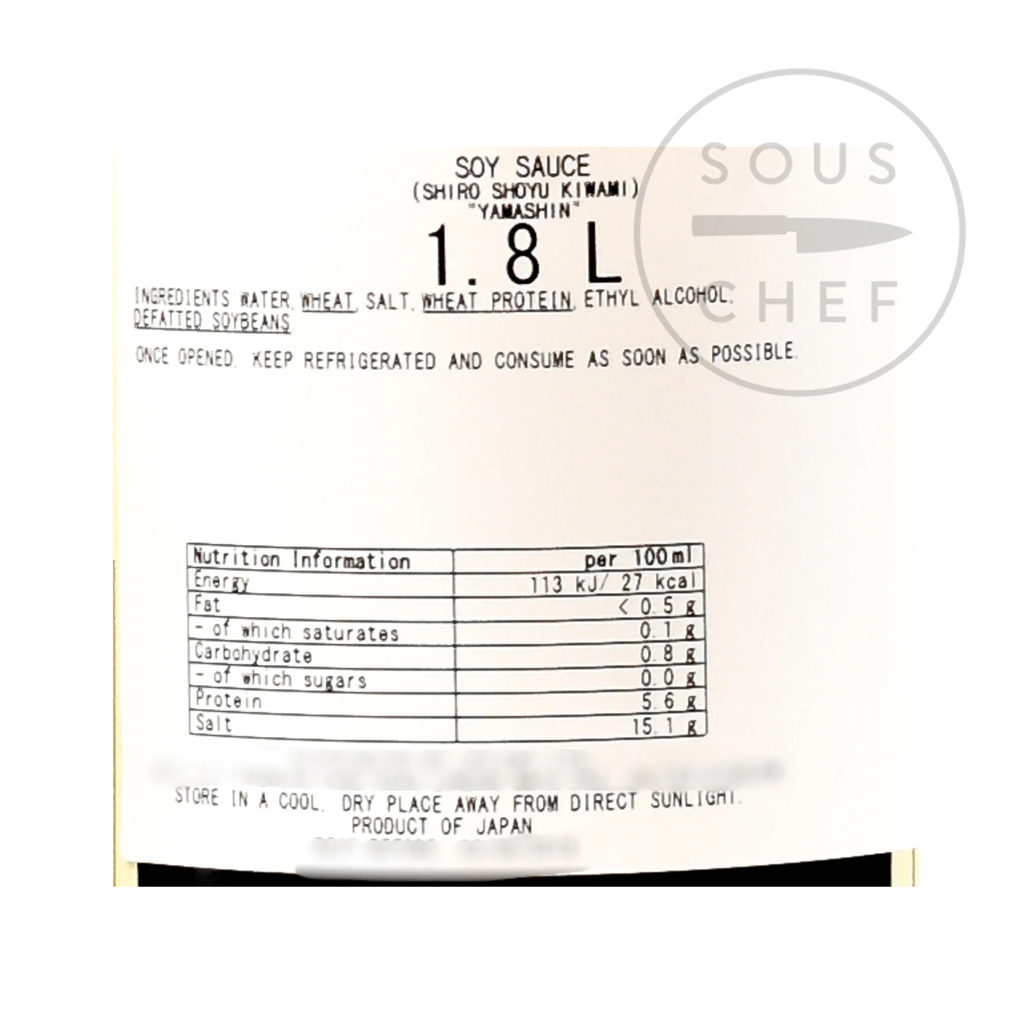 White Soy Sauce - Yamashin Shiro Shoyu, 1.8l - Image 4