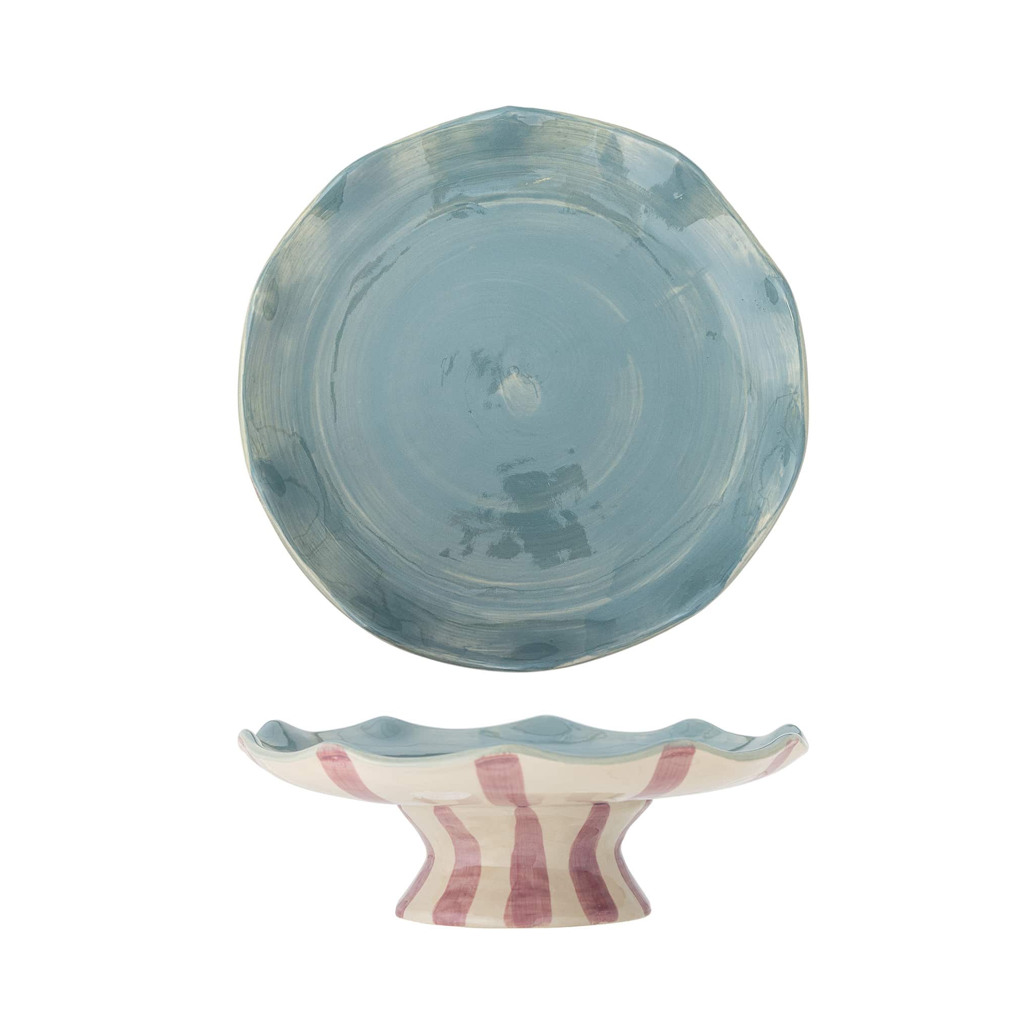 Willa Lilac Stripe Cake Tray, 28cm - Image 2