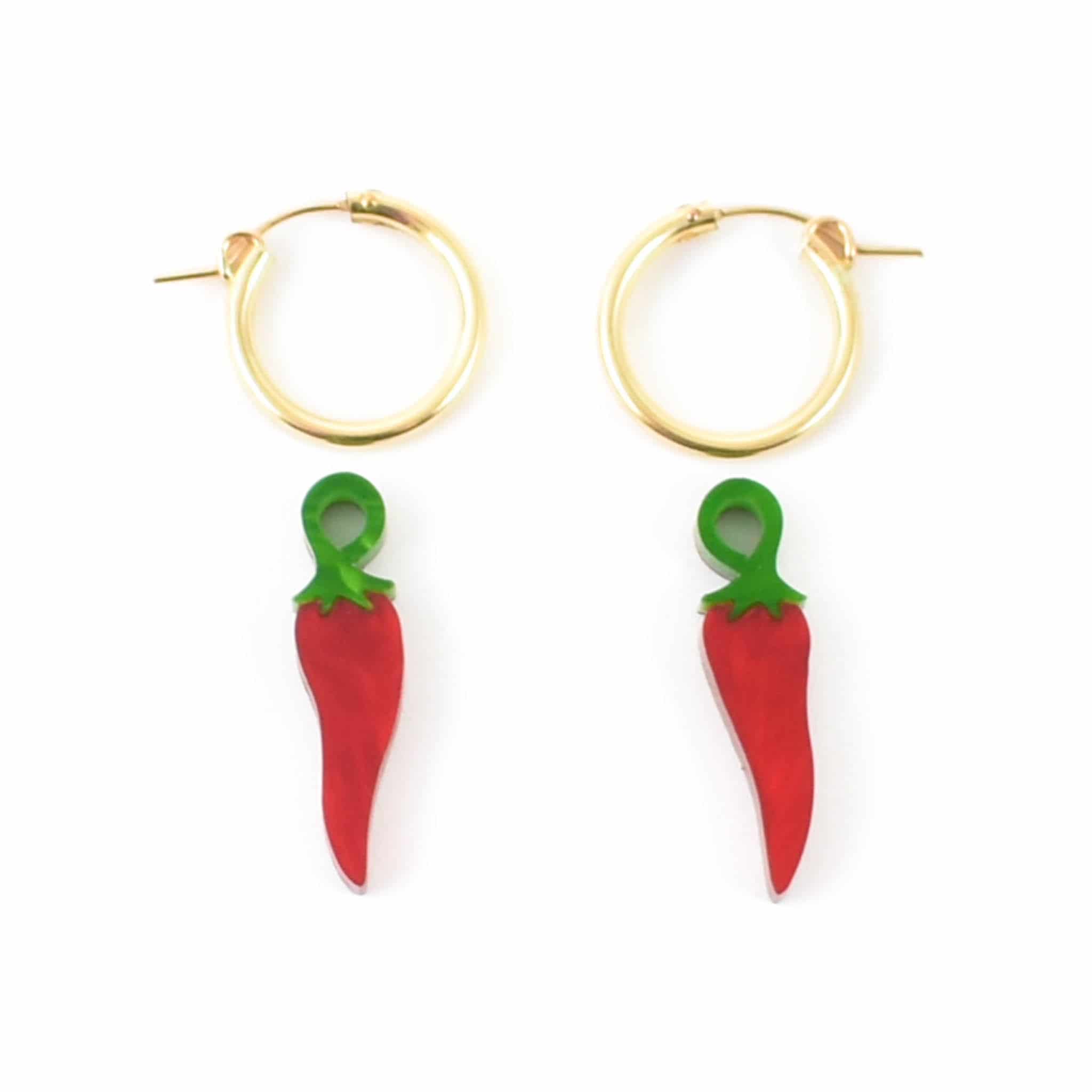 Wolf & Moon Chilli Pepper Hoop Earrings - Image 3