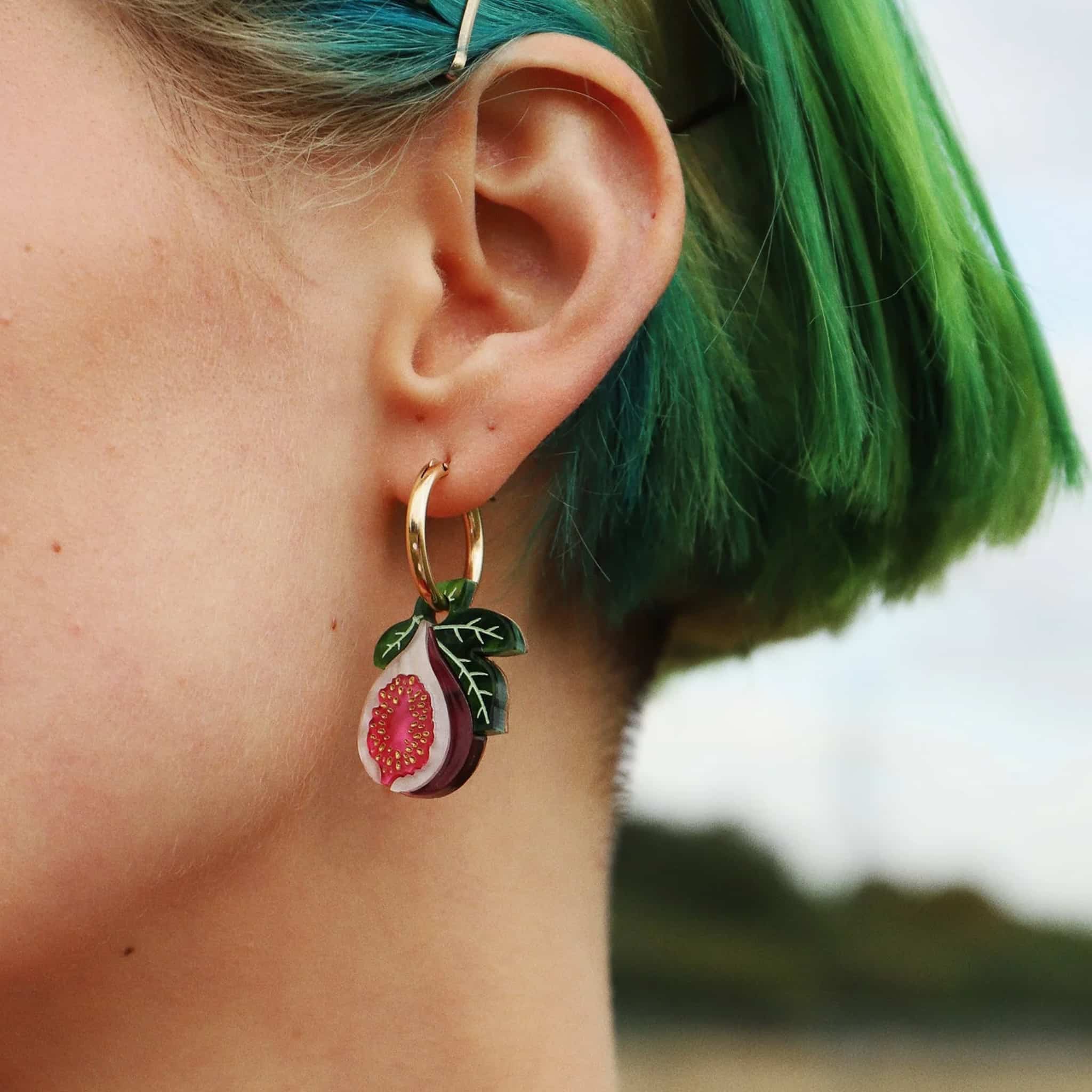 Wolf & Moon Fig Hoop Earrings - Image 2