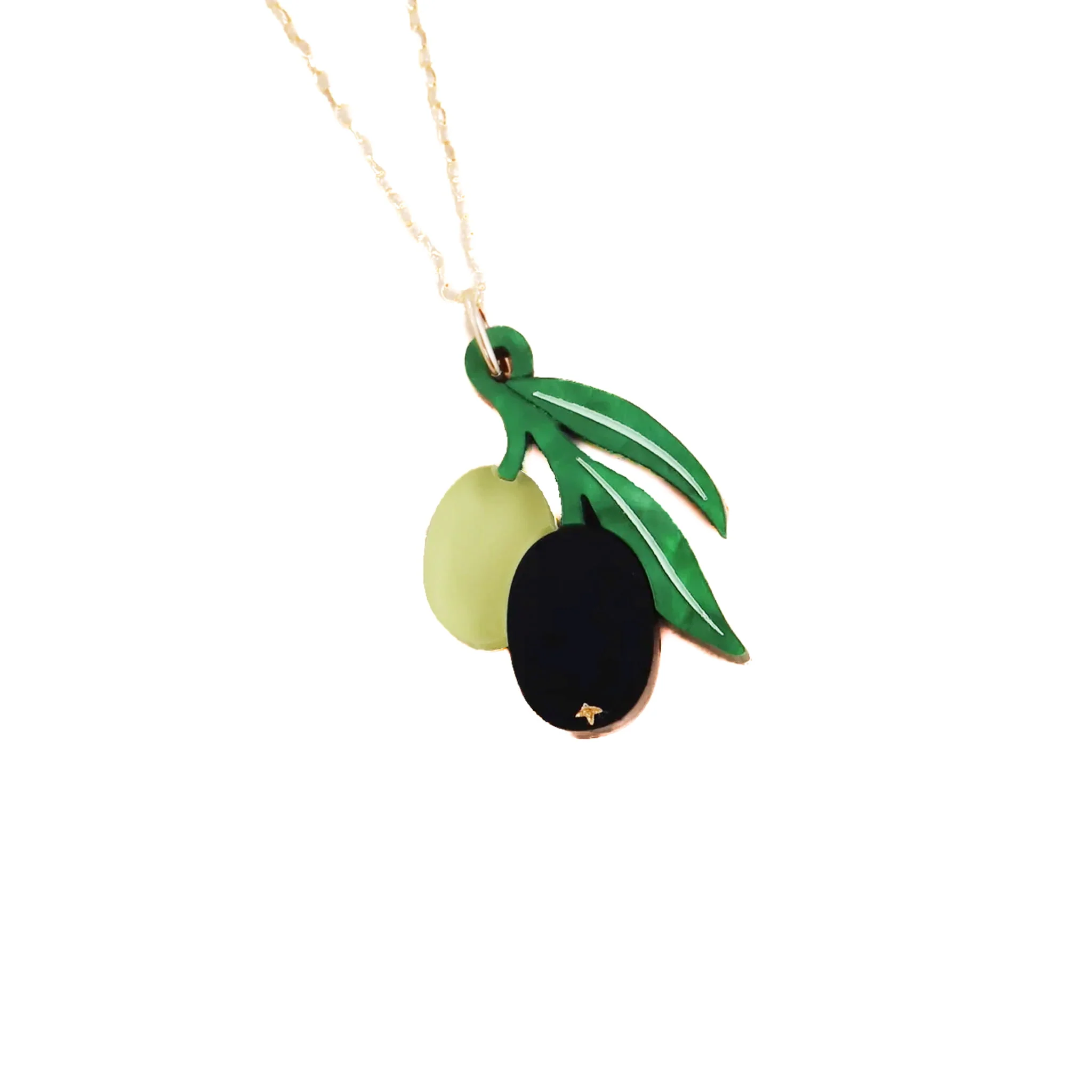 Wolf & Moon Olive Necklace - Image 3