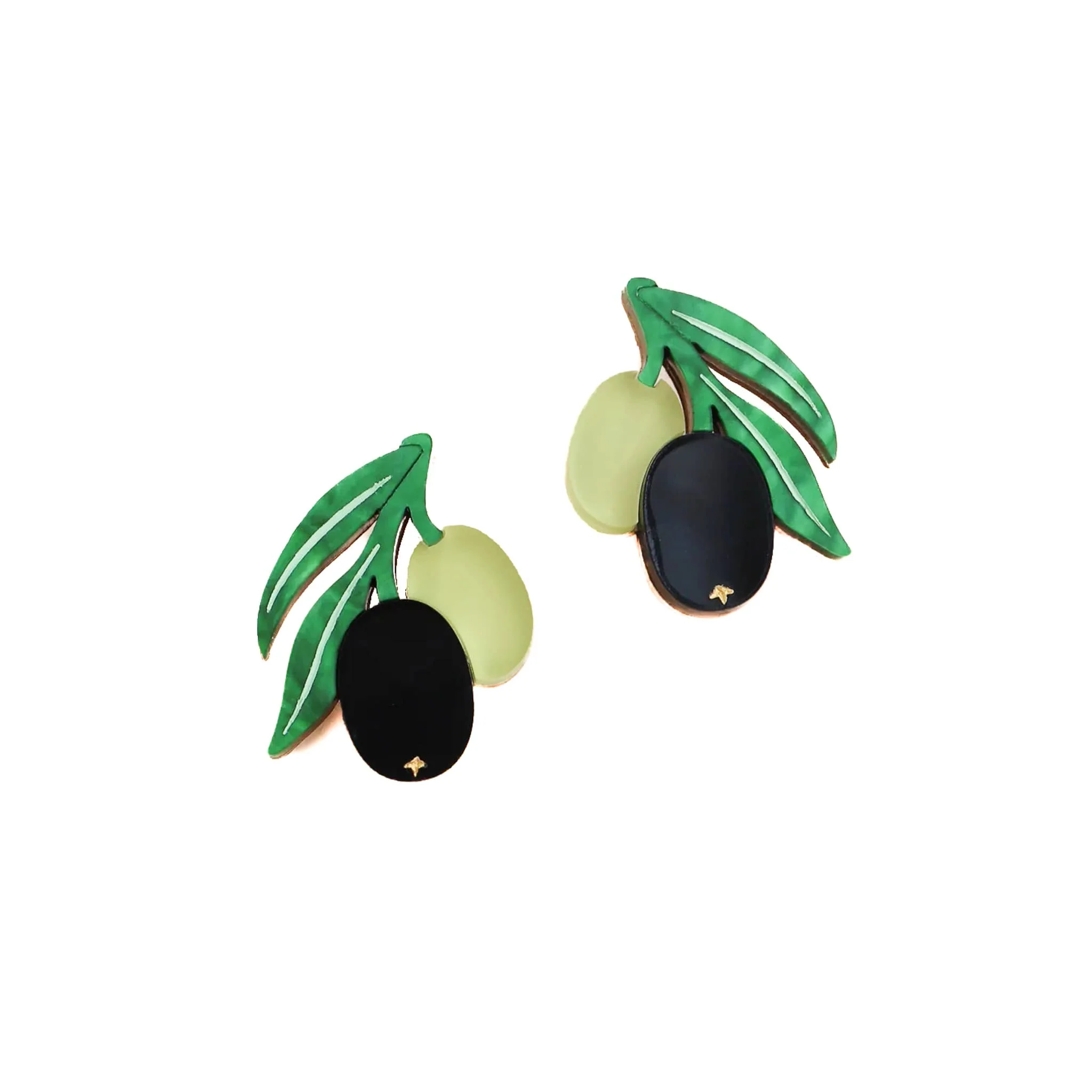 Wolf & Moon Olive Stud Earrings - Image 3