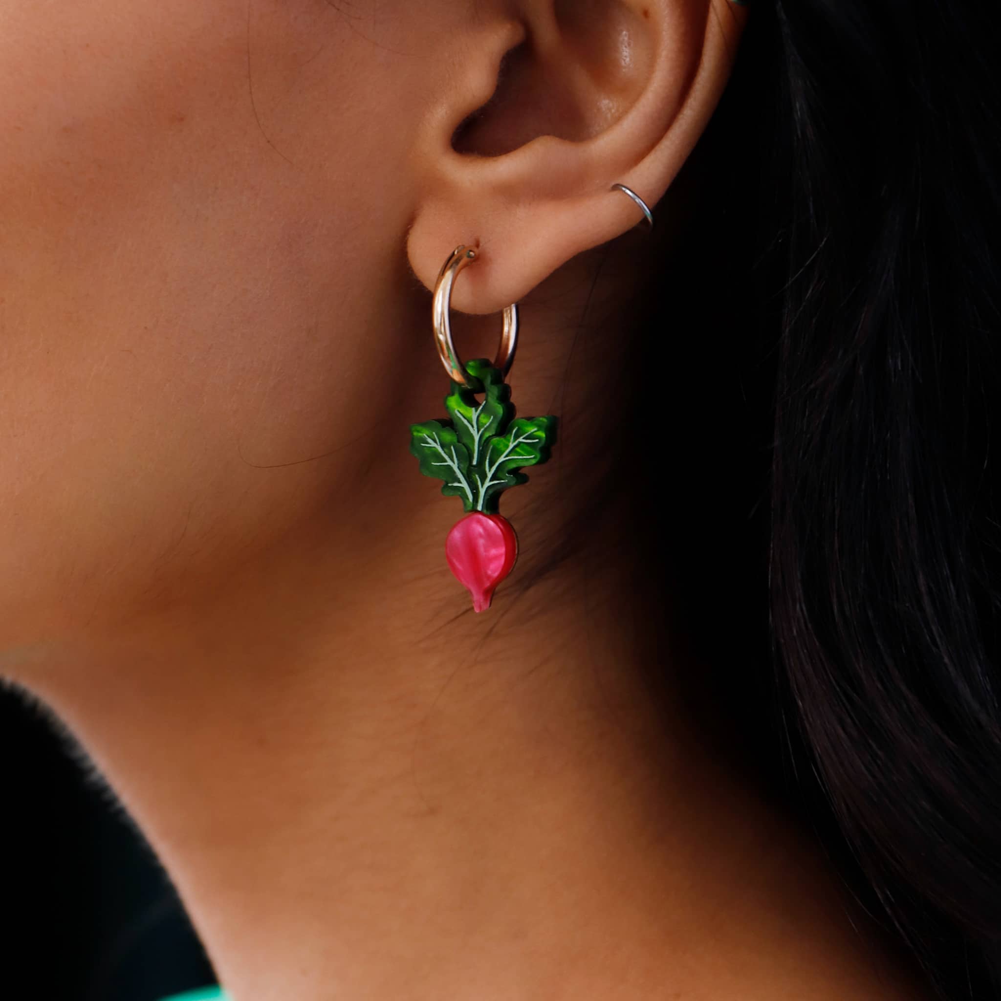 Wolf & Moon Radish Hoop Earrings - Image 2