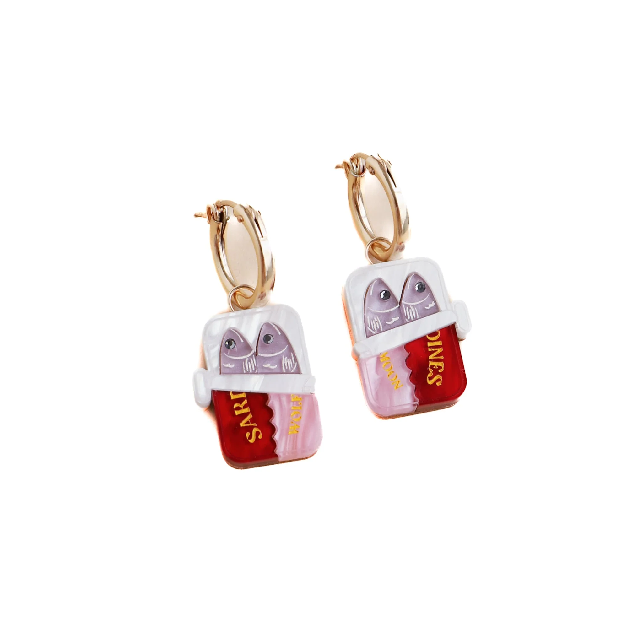 Wolf & Moon Tin of Sardines Hoop Earrings - Image 3
