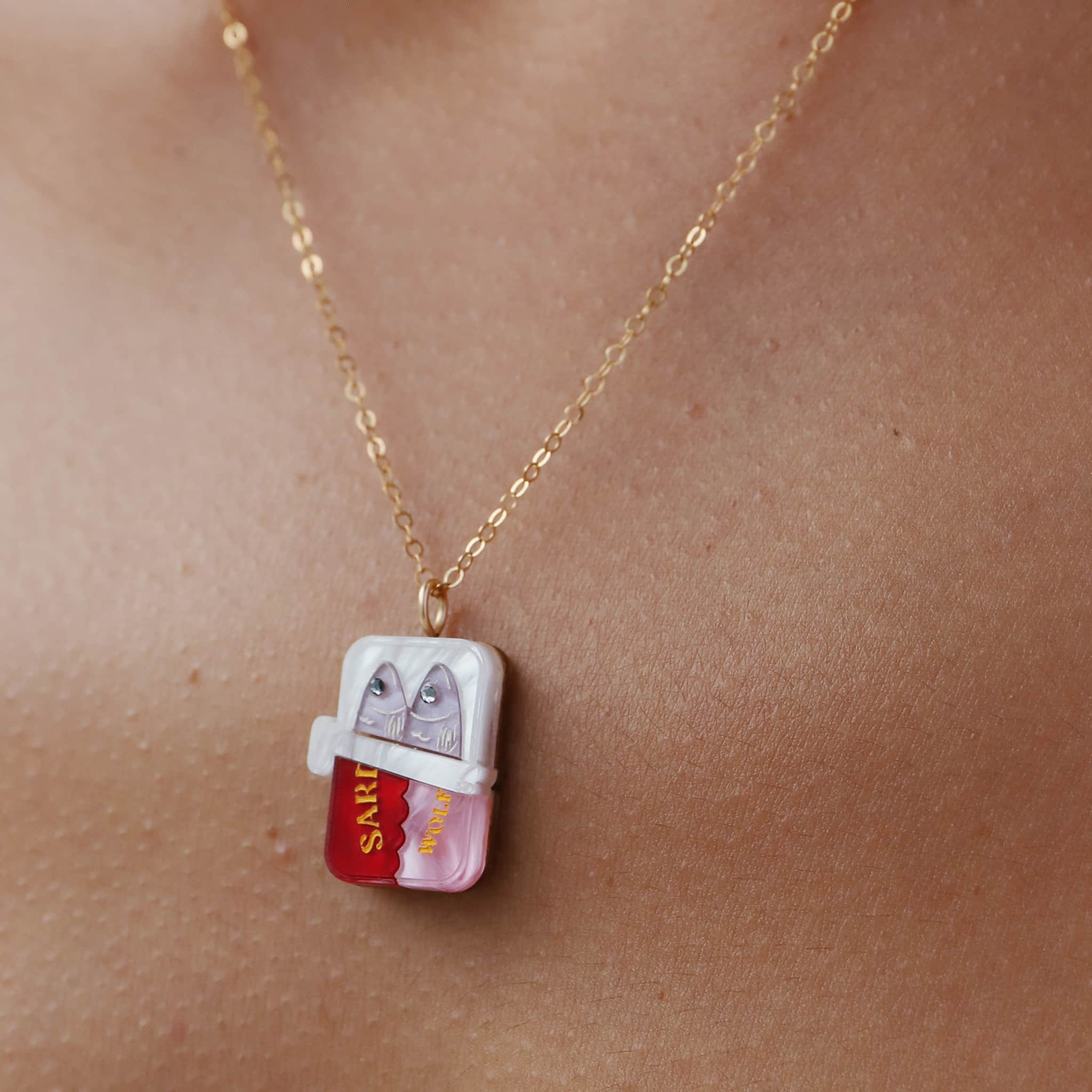 Wolf & Moon Tin of Sardines Necklace - Image 2