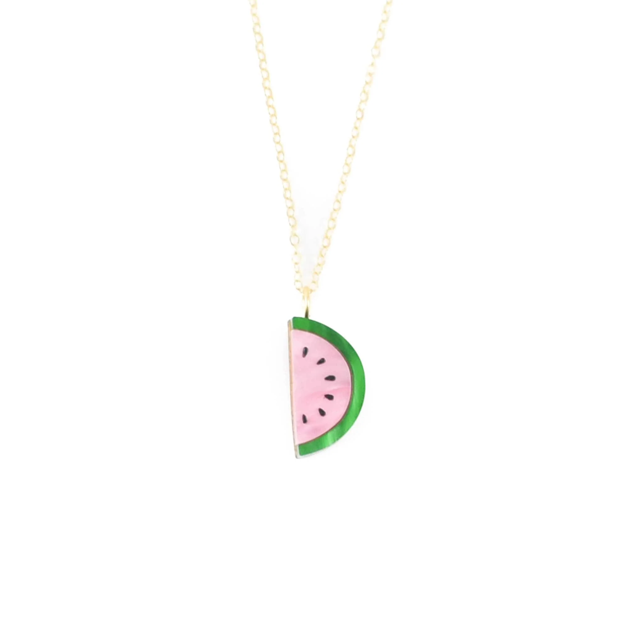 Wolf & Moon Watermelon Necklace - Image 3