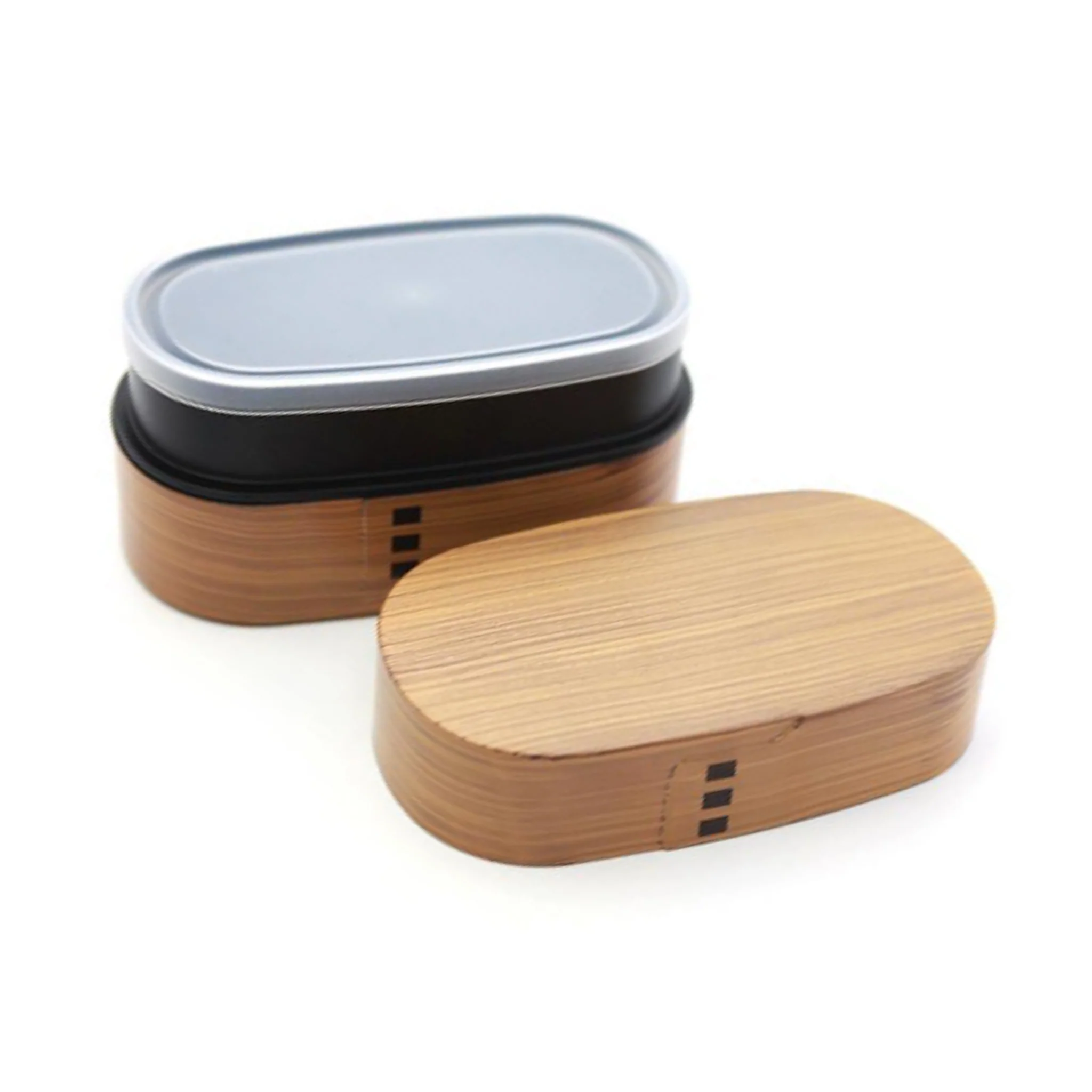 Wood Tone Double Layer Bento Box, 900ml - Image 2