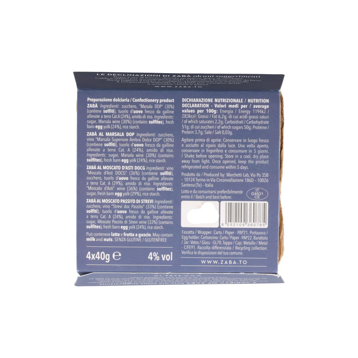 Zaba Italian Zabaione Mini Gift Selection in Egg Carton, 4 x 40g - Image 7