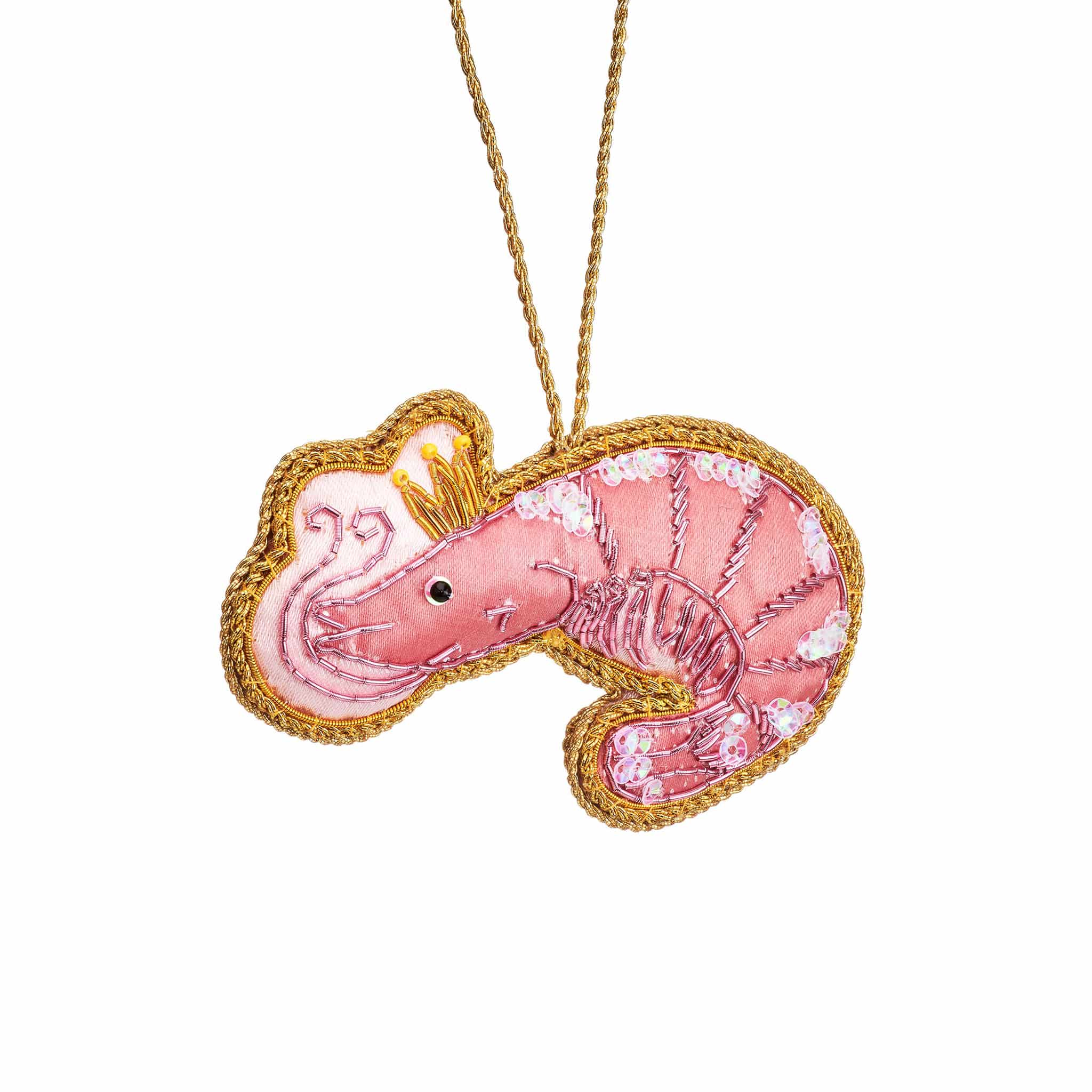 Zari Embroidered Prawn Tree Decoration