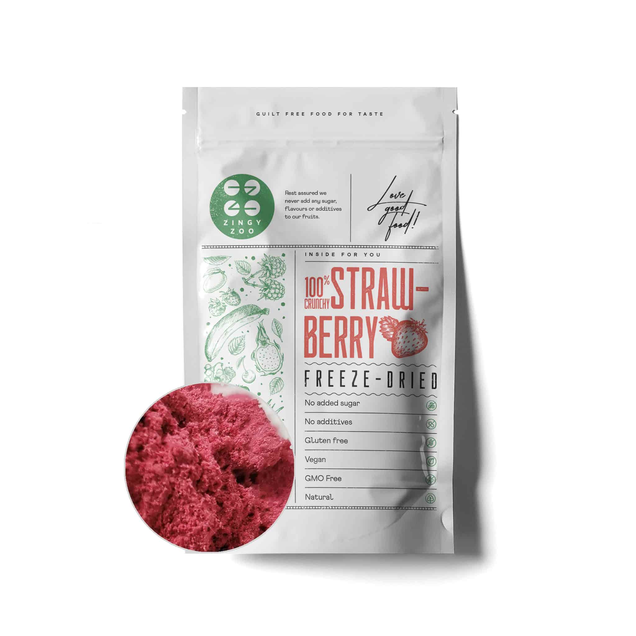 ZingyZoo Freeze Dried Strawberry Powder, 100g